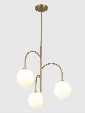 Modern Gold 3-Globe Pendant Light - White Glass Shades